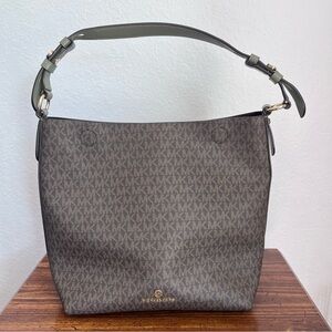 MICHAEL KORS Lucy Medium Brown Logo Shoulder Bag